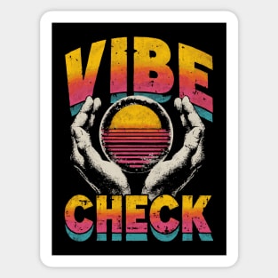 Vibe Check - Retro 80s Sunset Aesthetic Meme Sticker